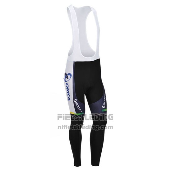 2013 Fietskleding Orica GreenEDGE Wit en Groen Lange Mouwen en Koersbroek